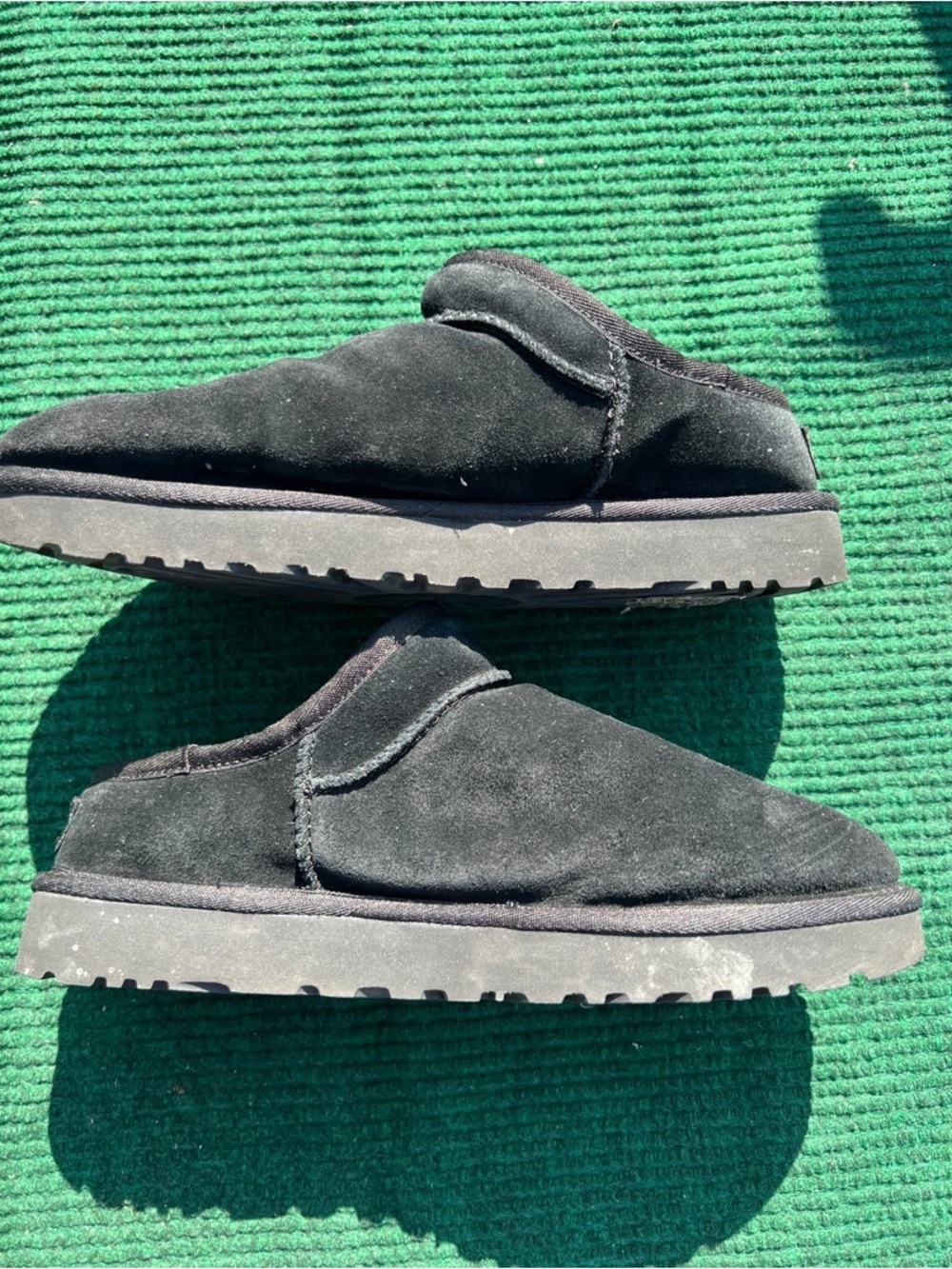 UGG Women's Black Suede Slip-On Clog Mules